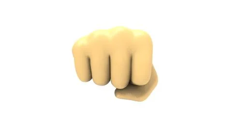 3D rendering of a human fist isolated in white background Stock Illustration