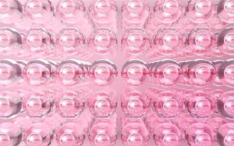 3d rendering of human skin cells.Transparent close up Macro Liquid Bubbles Stock Illustration