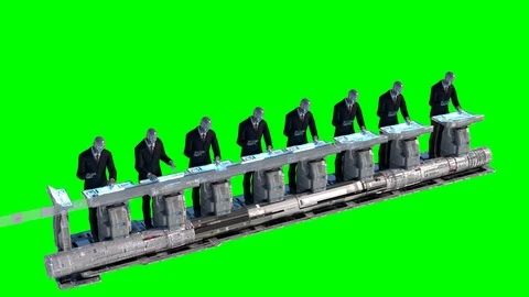 3d rendering humanoid robots working Stock Footage 103236052