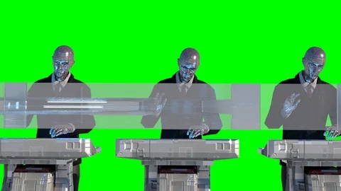 3d rendering humanoid robots working Stock Footage 103236508