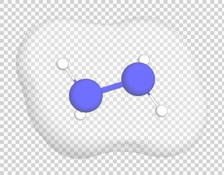 3D rendering of Hydrazine over a transparent background. Stock Illustration