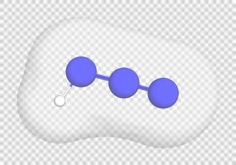 3D rendering of Hydrazoic Acid over a transparent background. Stock Illustration
