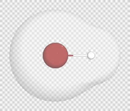 3D rendering of Hydrogen Bromide over a transparent background. Stock Illustration