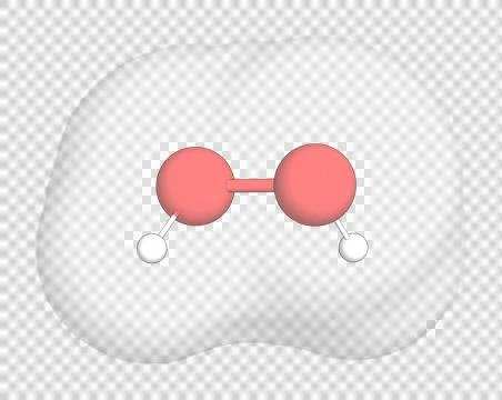 3D rendering of Hydrogen Peroxide over a transparent background. Stock Illustration