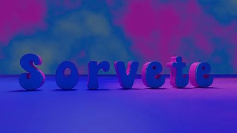 3d rendering of ice cream term names superimposed on gradient background wit Stock Illustration