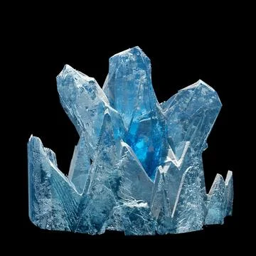 3d rendering. ice crystals. Cold frozen blocks or ice mountain, winter decora Stock Illustration