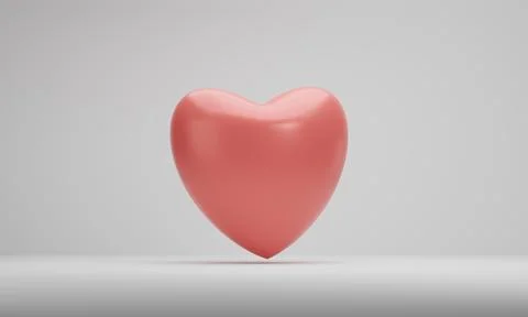 3d rendering, Icon hearts on white studio room background. Symbols of love fo Illustrazione stock