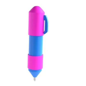 3d rendering icon office school pen stationery writing. Blue and violet colors 스톡 일러스트