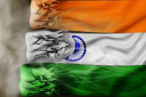 3D Rendering idea for deadly dust storms and high winds striking Northern India. Stock Illustration