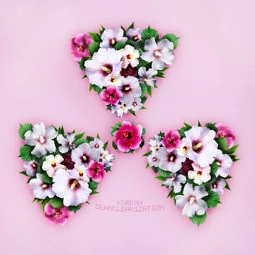 3D Rendering of idea that Korean denuclearisation can bring peace and happiness. Stock Illustration