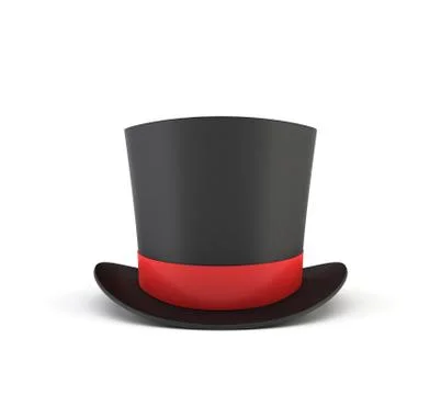 3d rendering of a illusionist's black hat isolated on a white background. Stock Illustration