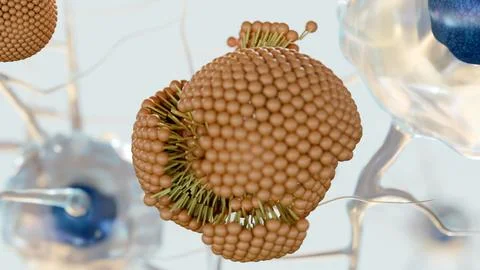 3D rendering illustrating a scene at the nanoscopic or cellular level Stock Illustration