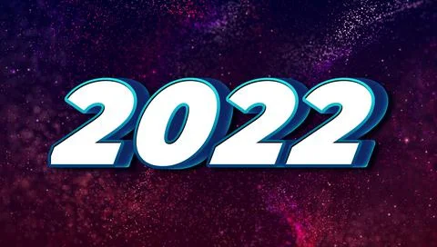 3d Rendering Illustration of 2022 year card Stock Illustration