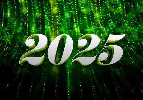 3d Rendering illustration of a 2025 design Stock Illustration