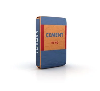A 3D rendering illustration of a 50 kg cement box isolated on the white backg Ilustración de archivo