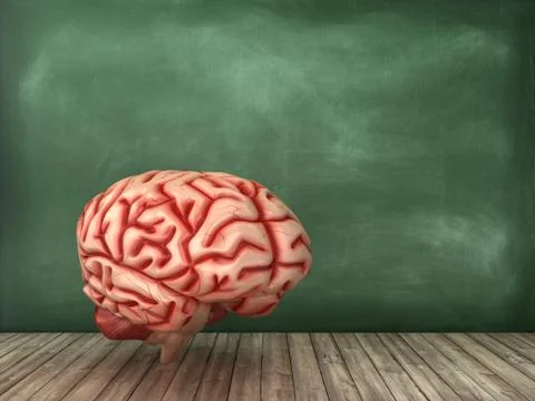 3D rendering illustration of a brain icon Illustrazione stock