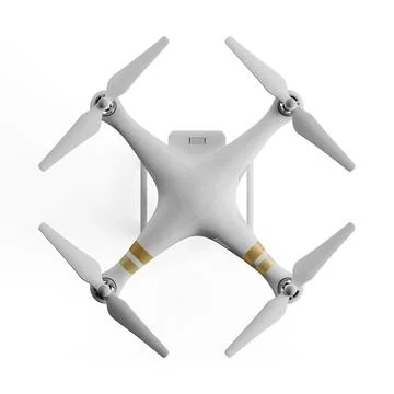3D rendering illustration of a camera drone isolated on a white background Stock Illustration