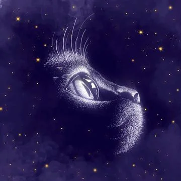 3d Rendering illustration Of A Cat Face Profile Portrait On Colorful Abstract Stock Illustration