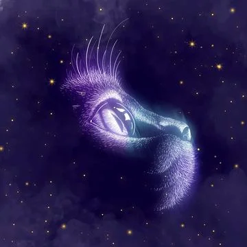 3d Rendering illustration Of A Cat Face Profile Portrait On Colorful Abstract Stock Illustration