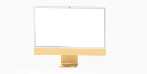 3D rendering illustration of a computer display with a blank screen Illustrazione stock