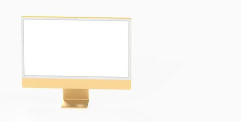 3D rendering illustration of a computer display with a blank screen Stock Illustration