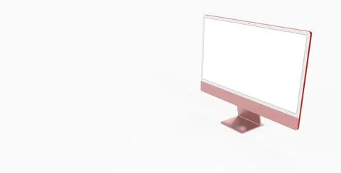 3D rendering illustration of a computer display with a blank screen Stock Illustration