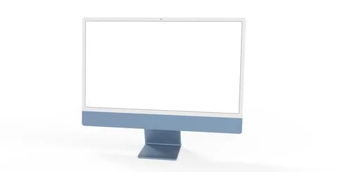 3D rendering illustration of a computer display with a blank screen Illustrazione stock