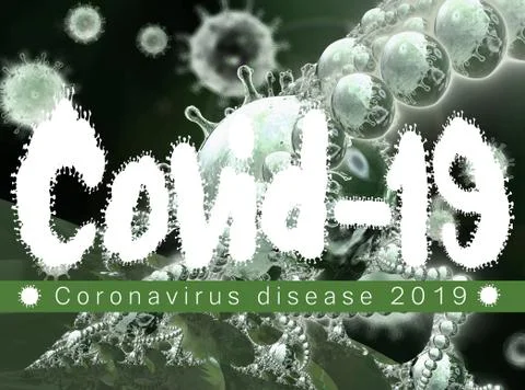 3D rendering illustration of covid 19 under the microscope Stock Illustration