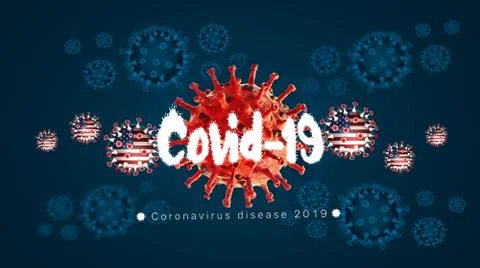 3d rendering illustration of covid 19 outbreak in united states of america Stock Illustration