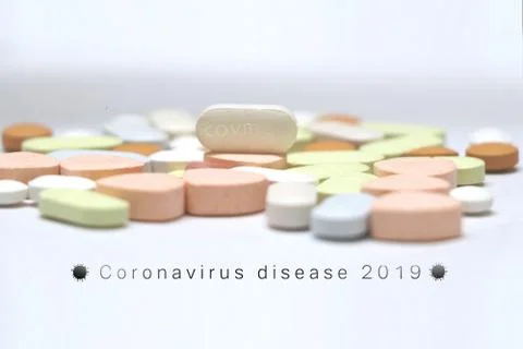 3d Rendering illustration of Covid 19 vaccine pills Stock Illustration
