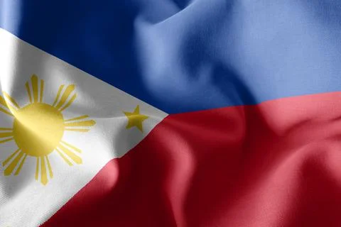 3D rendering illustration flag of Philippines. Waving on the win Stock Photos