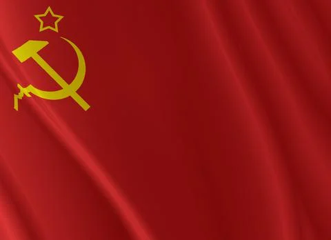 3d rendering illustration of the flag of the Soviet Unio Stock Illustration