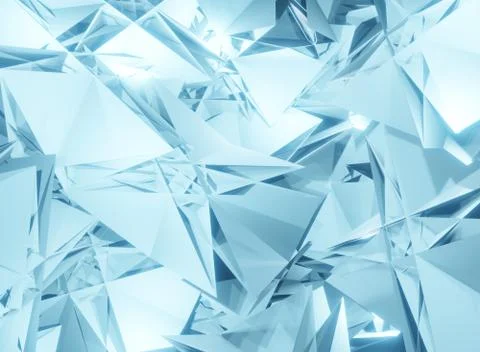 3D rendering illustration of flying particles after the explosion, broken gla Stock Illustration