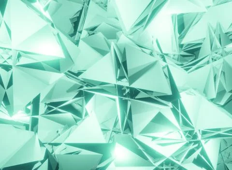 3D rendering illustration of flying particles after the explosion, broken gla Stock Illustration