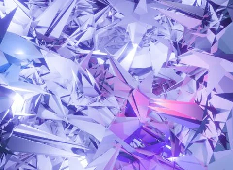 3D rendering illustration of flying particles after the explosion, broken gla Stock Illustration