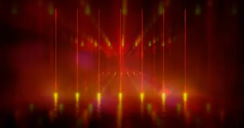 3D Rendering Illustration. Futuristic Sci-Fi Abstract Red And Purple Neon Lig Stock Illustration