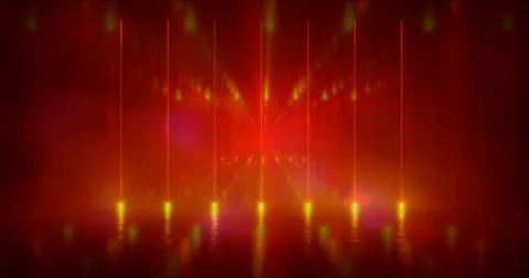 3D Rendering Illustration. Futuristic Sci-Fi Abstract Red And Purple Neon Lig Stock Illustration