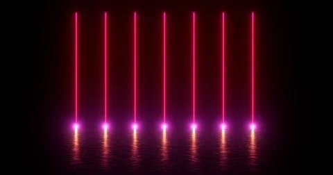 3D Rendering Illustration. Futuristic Sci-Fi Abstract Red And Purple Neon Lig Stock Illustration