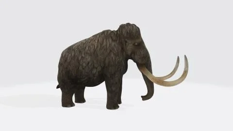 A 3D rendering illustration of a giant wooly mammoth isolated on a white back Illustrazione stock
