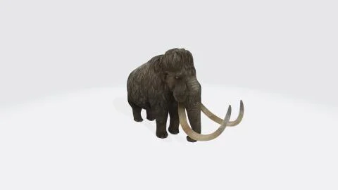 A 3D rendering illustration of a giant wooly mammoth isolated on a white back Illustrazione stock