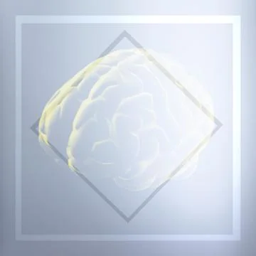 3D rendering. Illustration, graphic brighty brain with light elements, space  스톡 사진