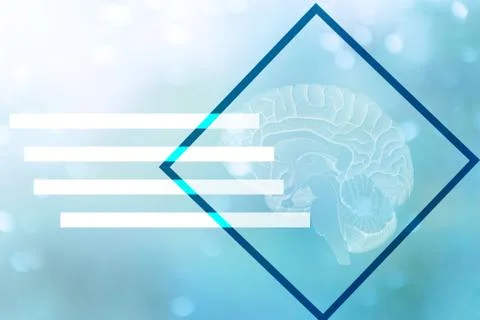 3D rendering. Illustration, graphic brighty brain with light elements, space  Stock Photos