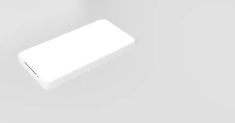 3D rendering of illustration hand holding the white smartphone with full screen 스톡 일러스트