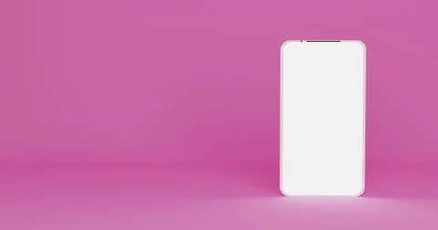 3d rendering of illustration hand holding the white smartphone with full screen Illustrazione stock