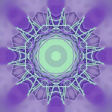 3d rendering illustration with kaleidoscopic pattern of blue-purple sticks イラスト素材