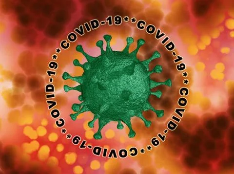 3D rendering illustration of a microscopic covid 19 virus spreading in a body Stock Illustration