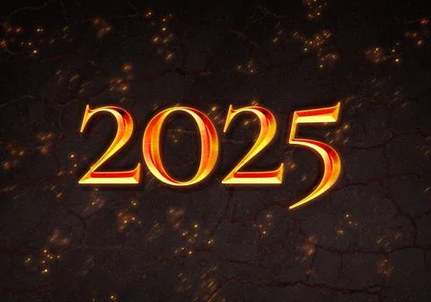 3d Rendering Illustration of a middle aged fire 2025 design. Stock Illustration