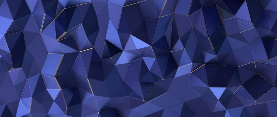 A 3d rendering illustration of a modern abstract blue crystal pattern backgro Illustrazione stock