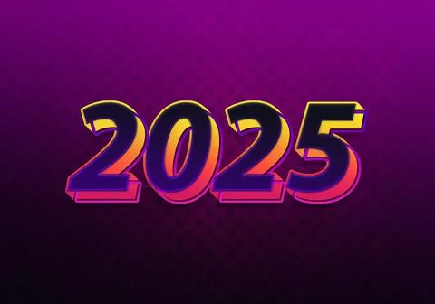 3d Rendering illustration of a multicolored 2025 design Stock Illustration