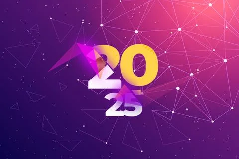 3d Rendering illustration of a multicolored 2025 design Stock Illustration